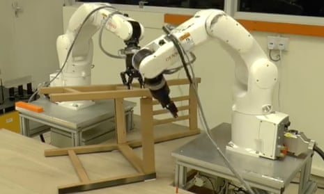 A robot built by engineers at Nanyang Technological University successfully built an Ikea chair.