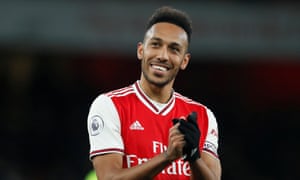 Arsenal’s Pierre-Emerick Aubameyang is up to 17 goals for the season.