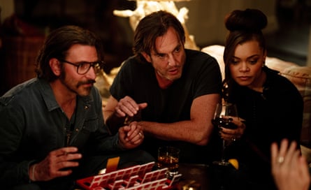 ‘Once you drop the act, you never wanna go back in’ … Andra Day with Bradley Cooper (left) and Will Arnett.