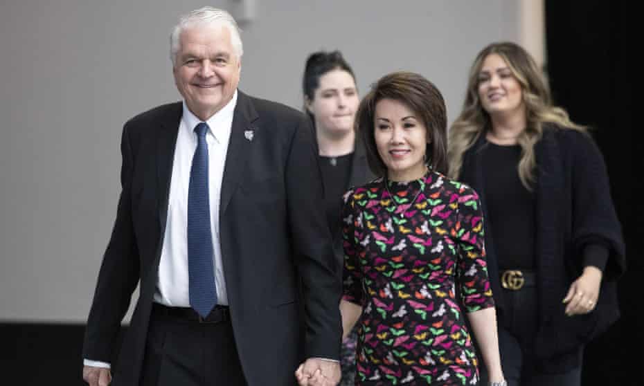Steve Sisolak and his wife, Kathy, in Las Vegas on 23 February. 