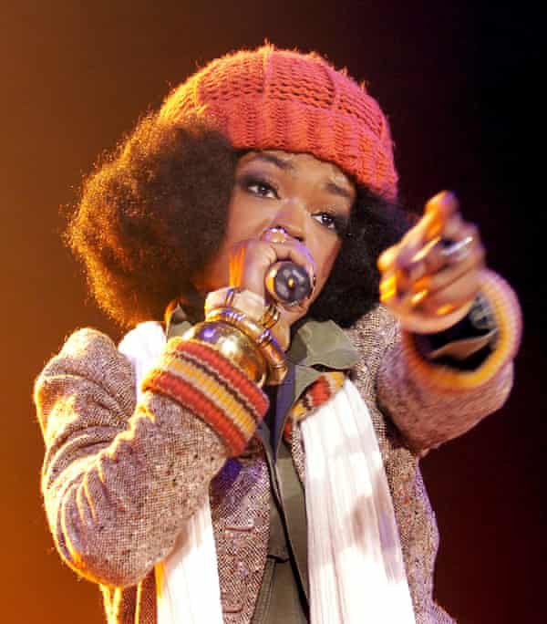 Lauryn Hill of the Fugees, on stage in Zurich, Switzerland, in 2005