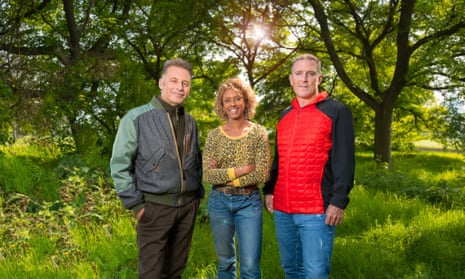 Springwatch 2020 presenters, from the left, Chris Packham, Gillian Burke and Iolo Williams.