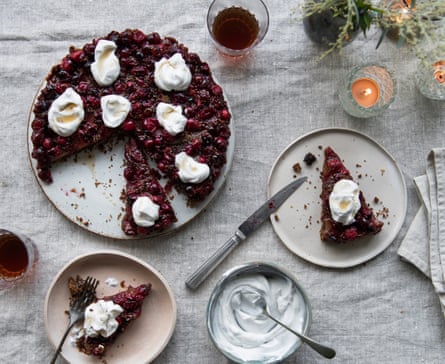 Lighter than your average Christmas pud: a gingerbread and cranberry tart for when you just couldn’t eat any more.