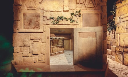 A set, part of the Aztec zone, from the Crystal Maze interactive game in London.