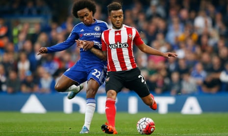 Ryan Bertrand, right, showed he is back to form and fitness during Southampton’s 3-1 win at Chelsea on Sunday. 