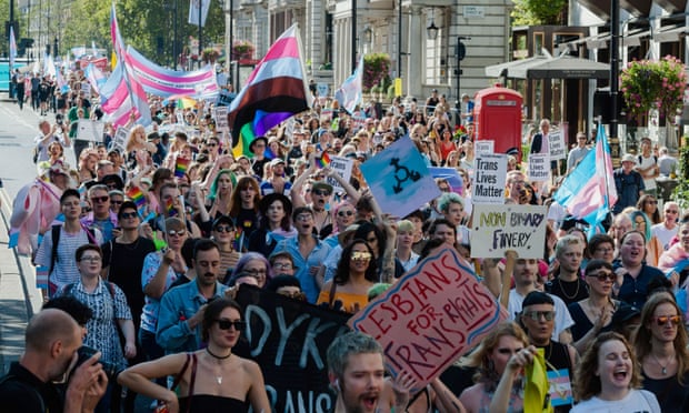 Thousands of transgender people and their supporters took part in London’s first ever Trans Pride march last September.