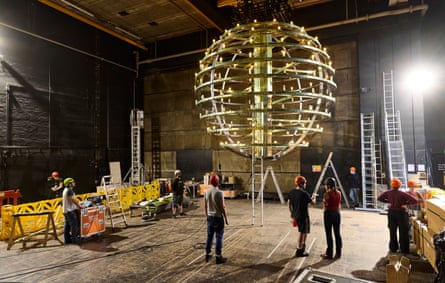 The electrical lighting circuitry is tested, and the hoisting and suspension systems are checked for strength and safety.