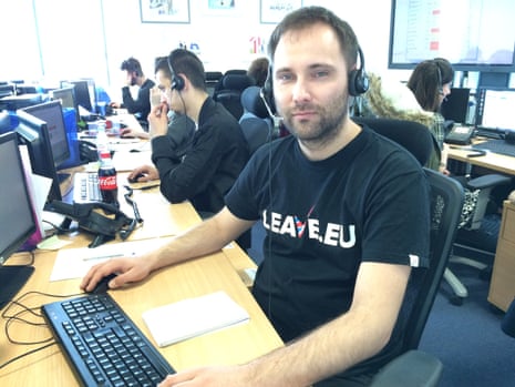 Rudolph Svat, a Slovakian hired by the Leave.EU campaign’s call centre.