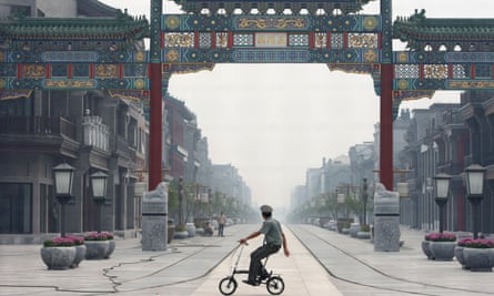 A reconstructed traditional shopping street in Beijing, 2008