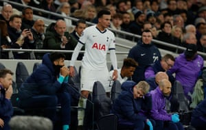 A less-than-chuffed Dele Alli after being subbed off.