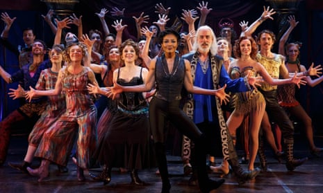 Patina Miller, centre, as the Leading Player in Pippin on Broadway in 2013.