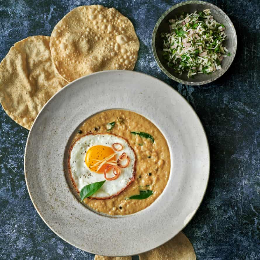 Ravinder Bhogal’s crispy fried eggs with coconut curry