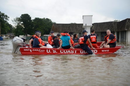 The Coast Guard rescues residents during the major 2016 floods in Baton Rouge, Louisiana.
