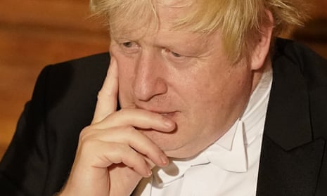 Boris Johnson at the Lord Mayor's banquet at the Guildhall in central London, 15 November 2021. 