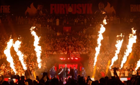 Tyson Fury enters the arena.