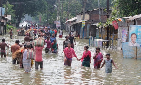 Flood waters in Balurghat, in West Bengal, eastern India