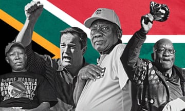 Left to right: Julius Malema, John Steenhuisen, Cyril Ramaphosa, Jacob Zuma