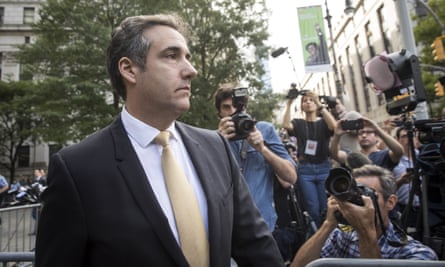 Michael Cohen leaves federal court in New York.