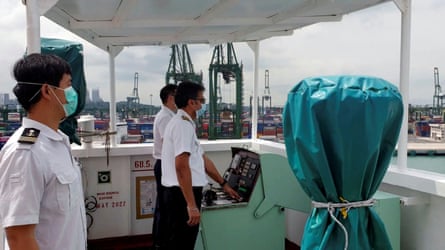 Crew on a Pacific International Lines ship