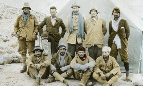 Retouched image of the members of the 1924 Mount Everest Expedition, with Sandy Irvine and George Mallory in the back row.