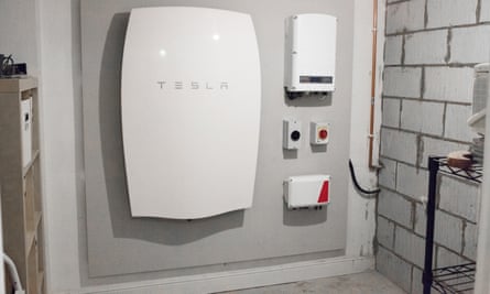 A Tesla home battery in a house in Wales