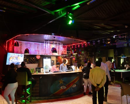 Interior of a nightclub in Bunia, not many customers visible