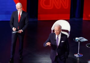 Joe Biden participates in a town hall with CNN’s Anderson Cooper in Baltimore.