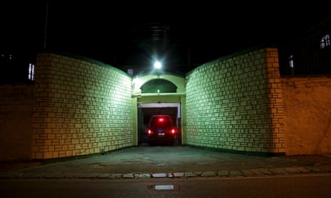 A car enters the state prison in Port-of-Spain last night