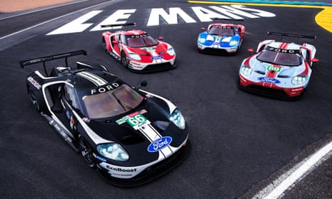 Start your engines: the four GTs together at Le Mans.