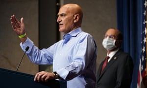 Dr. Moncef Slaoui, chief science adviser to Operation Warp Speed, speaks during a news conference on Operation Warp Speed and COVID-19 vaccine distribution, Tuesday, Jan. 12, 2021, in Washington.