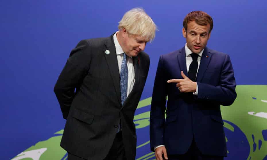 Boris Johnson and Emmanuel Macron.