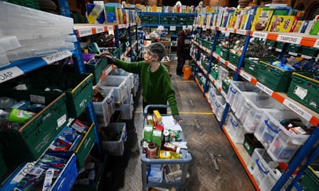 Volunteers at a Trussell Trust food bank in Norwood and Brixton, south London.