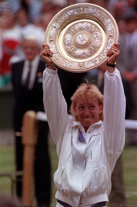 Martina Navratilova after winning her ninth – and last – singles title at Wimbledon in 1990.