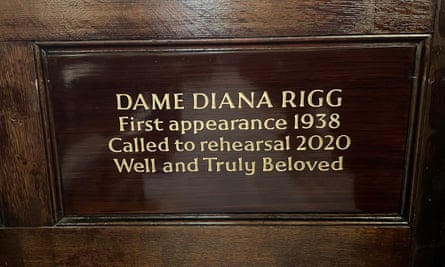 Dame Diana Rigg’s plaque in the church