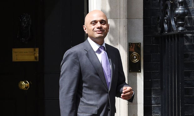 Sajid Javid leaves 10 Downing Street after his appointment as communities and local government secretary.