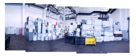 Fridges stored in a warehouse