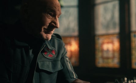 There all along? … Patrick Stewart as Professor Charles Xavier in the forthcoming Avengers: Doomsday.