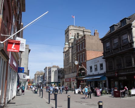 People shopping in the centre of Gloucester