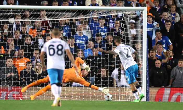 Matteo Politano, Napoli player, scores his first goal from a penalty kick.