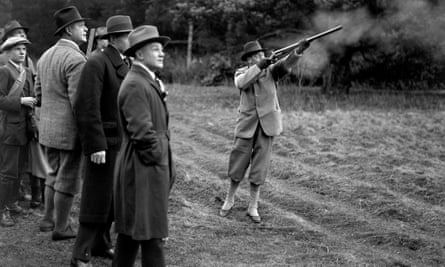 King George V shooting at Sandringham in 1928.