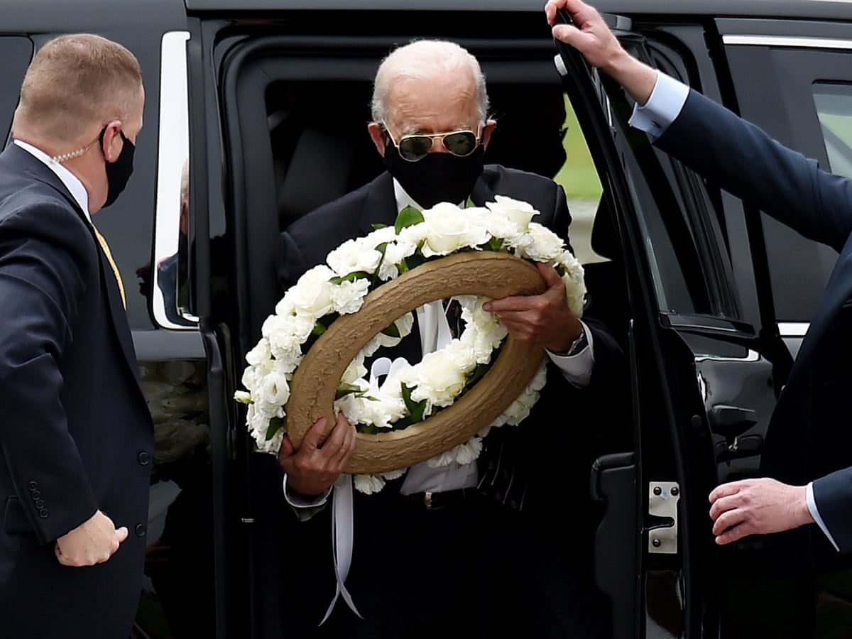 Feels Good To Be Out Of My House Biden Lays Memorial Day Wreath In Delaware Us News The Guardian