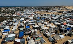 Arial image of tents in Rafah