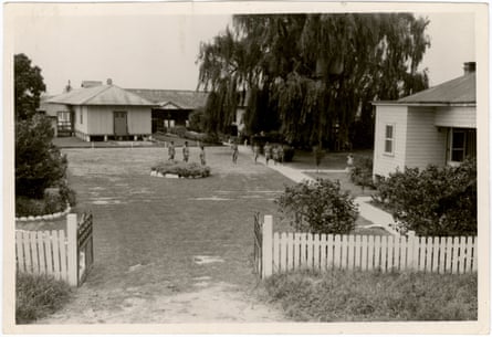 The entrance to the Kinchela Aboriginal Boys’ Training Home, circa early to mid 1950s. The manager’s house is on the right.