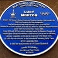 A blue plaque in honour of Lucy Morton