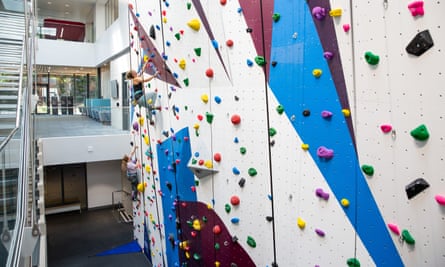 The climbing wall at the University of Portsmouth’s Ravelin Sports Centre