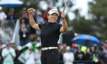 Korea’s Jiyai Shin celebrates consecutive Australian Open titles at Kingston Heath.