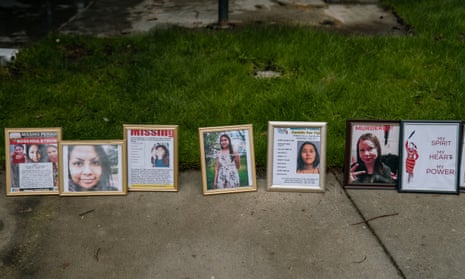Missing and murdered indigenous women are commemorated at an event in Kent, Washington on 7 April 2019.
