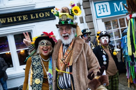Festival goers in full regalia.