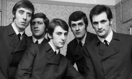 The Moody Blues from left, Clint Warwick, Graeme Edge, Denny Laine, Ray Thomas and Mike Pinder.