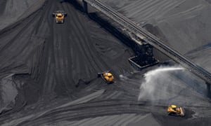 Stock piles of coal are seen at the RG Tanner Coal Terminal in Gladstone